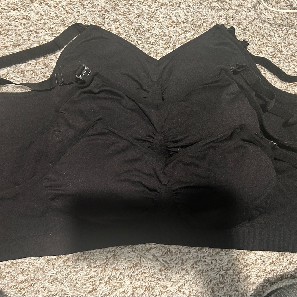 Set of 3 Black Nursing Bras